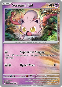 Scream Tail Pokemon card from Temporal Forces, card number 77