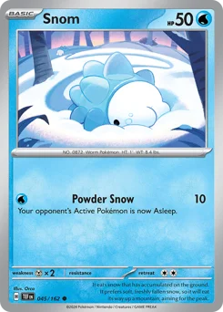Snom Pokemon card from Temporal Forces, card number 45