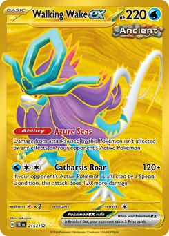 Walking Wake ex Pokemon card from Temporal Forces, card number 215