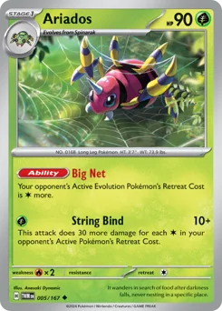 Ariados Pokemon card from Twilight Masquerade, card number 5