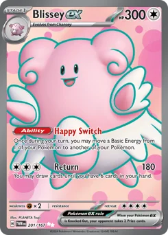 Blissey ex Pokemon card from Twilight Masquerade, card number 201