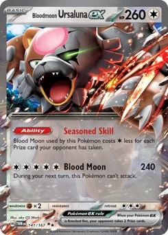 Bloodmoon Ursaluna ex Pokemon card from Twilight Masquerade, card number 141