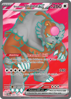Bloodmoon Ursaluna ex Pokemon card from Twilight Masquerade, card number 202