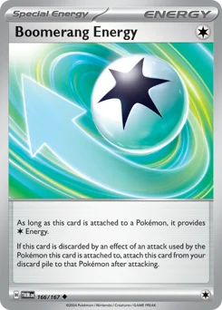 Boomerang Energy Pokemon card from Twilight Masquerade, card number 166