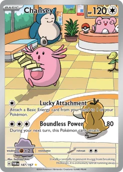 Chansey Pokemon card from Twilight Masquerade, card number 187