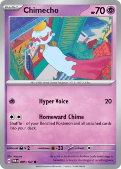 Chimecho Pokemon card from Twilight Masquerade, card number 85
