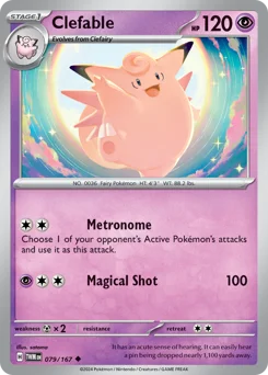 Clefable Pokemon card from Twilight Masquerade, card number 79