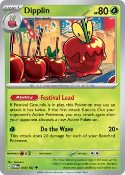 Dipplin Pokemon card from Twilight Masquerade, card number 18