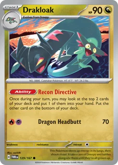 Drakloak Pokemon card from Twilight Masquerade, card number 129