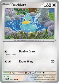 Ducklett Pokemon card from Twilight Masquerade, card number 139