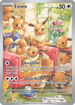 Eevee Pokemon card from Twilight Masquerade, card number 188