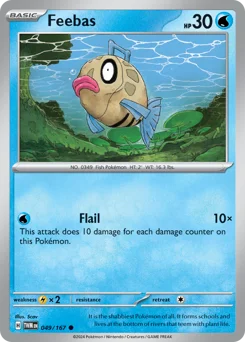 Feebas Pokemon card from Twilight Masquerade, card number 49