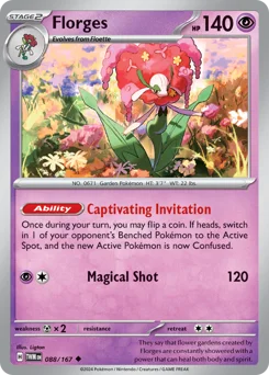Florges Pokemon card from Twilight Masquerade, card number 88