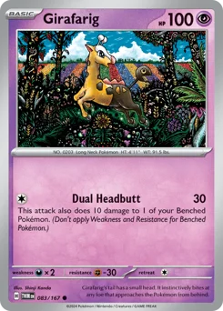 Girafarig Pokemon card from Twilight Masquerade, card number 83
