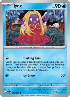 Jynx Pokemon card from Twilight Masquerade, card number 46