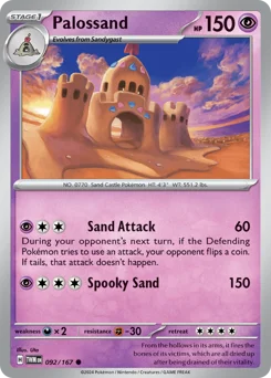 Palossand Pokemon card from Twilight Masquerade, card number 92