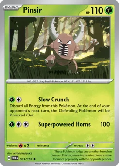 Pinsir Pokemon card from Twilight Masquerade, card number 3
