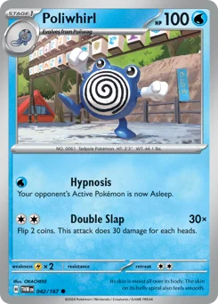 Poliwhirl Pokemon card from Twilight Masquerade, card number 42