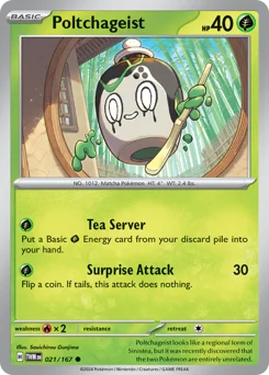 Poltchageist Pokemon card from Twilight Masquerade, card number 21