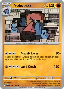 Probopass Pokemon card from Twilight Masquerade, card number 102