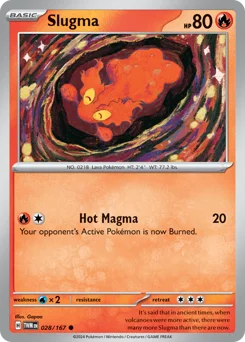 Slugma Pokemon card from Twilight Masquerade, card number 28