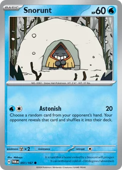 Snorunt Pokemon card from Twilight Masquerade, card number 51