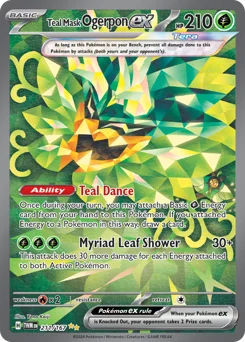 Teal Mask Ogerpon ex Pokemon card from Twilight Masquerade, card number 211