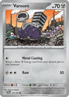 Varoom Pokemon card from Twilight Masquerade, card number 124