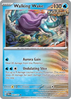 Walking Wake Pokemon card from Twilight Masquerade, card number 63