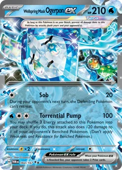 Wellspring Mask Ogerpon ex Pokemon card from Twilight Masquerade, card number 64