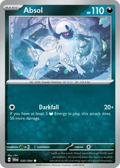 Absol Pokemon card from Shrouded Fable, card number 30