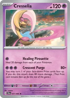 Cresselia Pokemon card from Shrouded Fable, card number 21