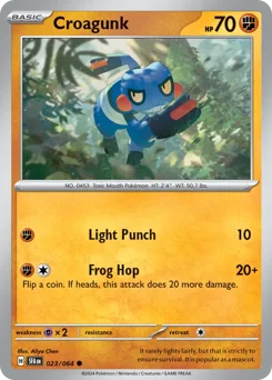 Croagunk Pokemon card from Shrouded Fable, card number 23