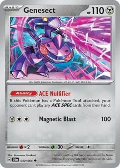 Genesect Pokemon card from Shrouded Fable, card number 40