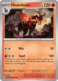 Houndoom Pokemon card from Shrouded Fable, card number 8