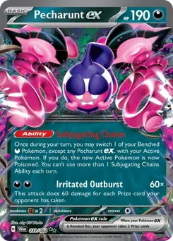 Pecharunt ex Pokemon card from Shrouded Fable, card number 39