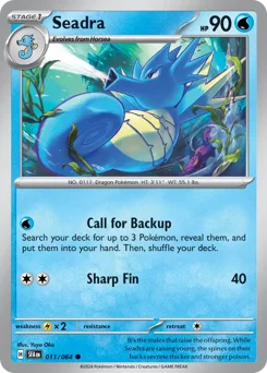 Seadra Pokemon card from Shrouded Fable, card number 11