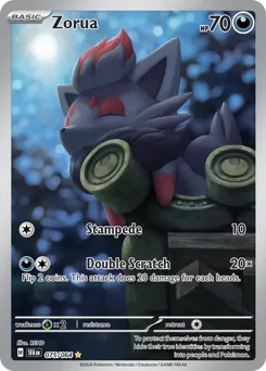 Zorua Pokemon card from Shrouded Fable, card number 75