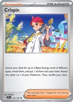 Crispin Pokemon card from Stellar Crown, card number 133