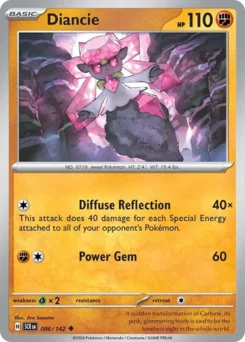 Diancie Pokemon card from Stellar Crown, card number 86