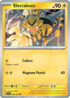 Electabuzz Pokemon card from Stellar Crown, card number 46