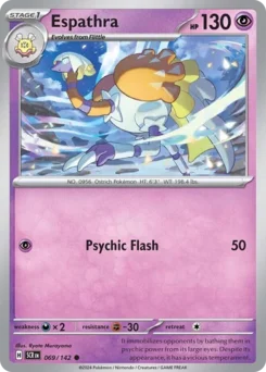 Espathra Pokemon card from Stellar Crown, card number 69
