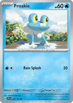Froakie Pokemon card from Stellar Crown, card number 39