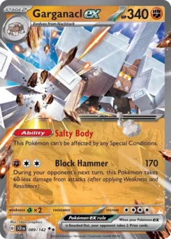 Garganacl ex Pokemon card from Stellar Crown, card number 89