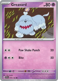 Greavard Pokemon card from Stellar Crown, card number 70