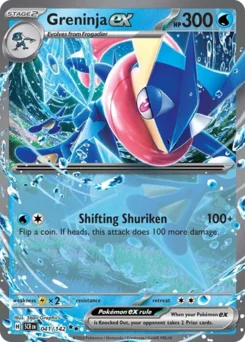 Greninja ex Pokemon card from Stellar Crown, card number 41