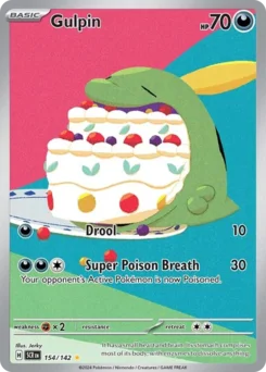 Gulpin Pokemon card from Stellar Crown, card number 154