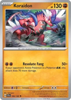 Koraidon Pokemon card from Stellar Crown, card number 90