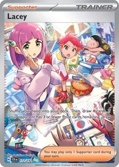 Lacey Pokemon card from Stellar Crown, card number 172
