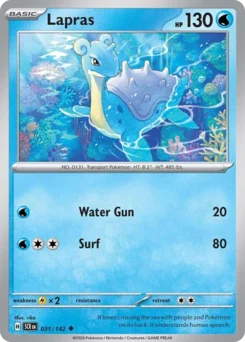 Lapras Pokemon card from Stellar Crown, card number 31
